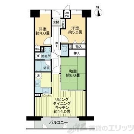 ライオンズマンション水無瀬壱番館の物件間取画像